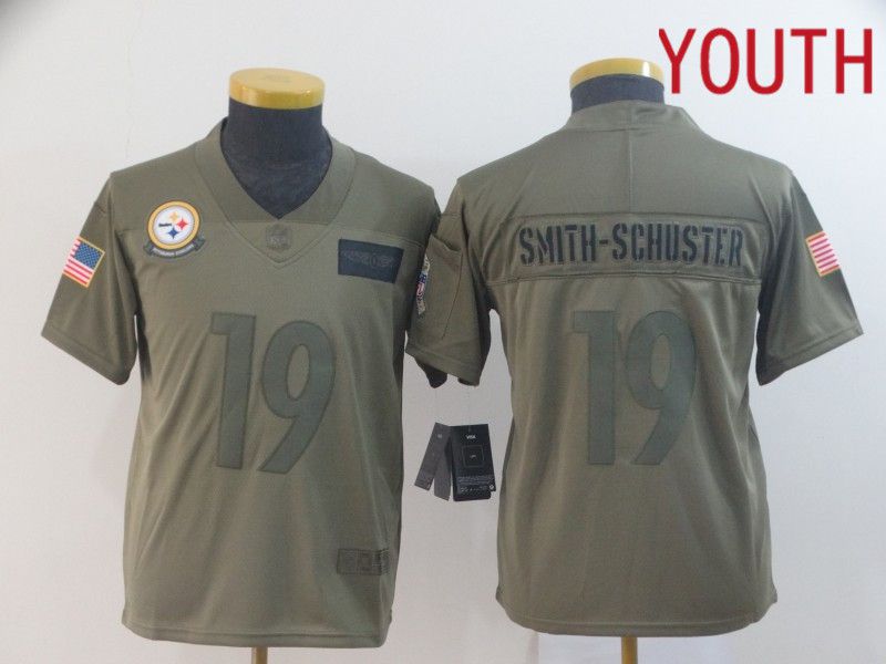Youth Pittsburgh Steelers #19 Smith-schuster Nike Camo 2019 Salute to Service Limited NFL Jerseys->youth nfl jersey->Youth Jersey